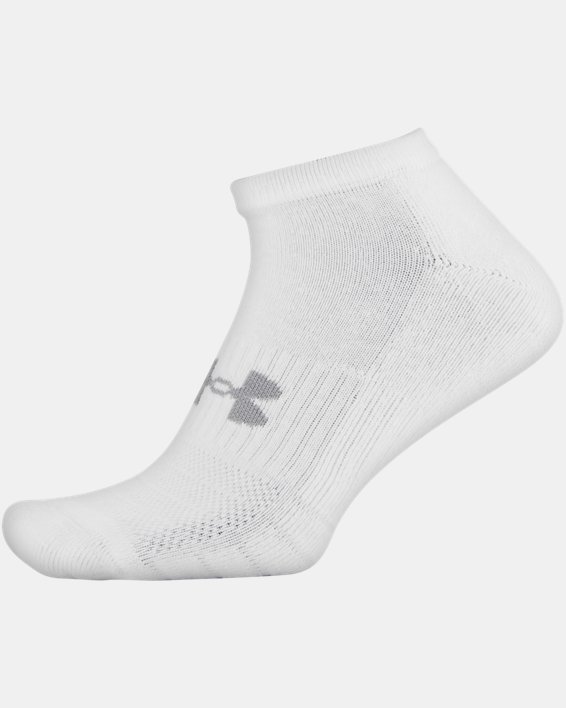 Unisex UA Training Cotton No Show 6-Pack Socks, White, pdpMainDesktop image number 5